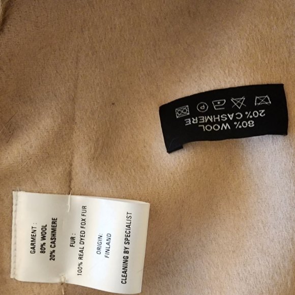 WOLFIE FURS Made For Generations™ Sherling Fox Trim Cashmere & Wool Blend Cape - Picture 3 of 3